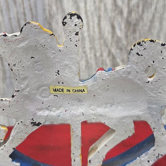 Vintage Cast Iron Rocking Horse Stocking Holders Set Christmas Decor Pair - Picture 6 of 8